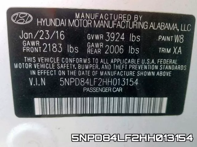 5NPD84LF2HH013154 фото 2