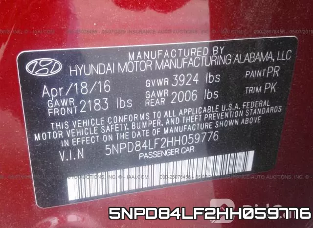 5NPD84LF2HH059776 фото 10