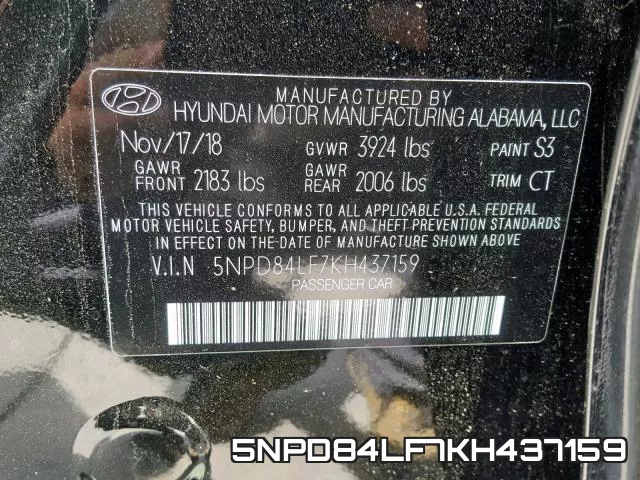 5NPD84LF7KH437159 фото 2