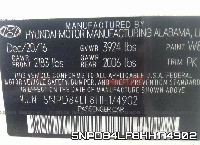 5NPD84LF8HH174902 фото 10