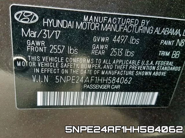 5NPE24AF1HH584062 фото 2