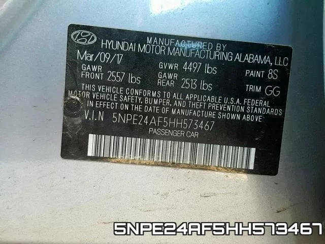 5NPE24AF5HH573467 фото 2