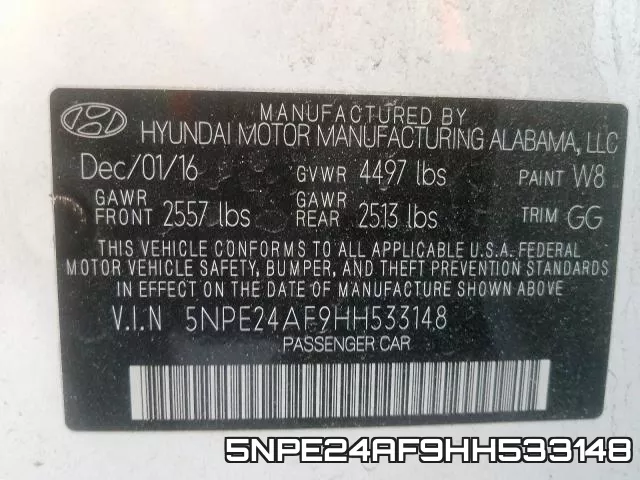 5NPE24AF9HH533148 фото 2