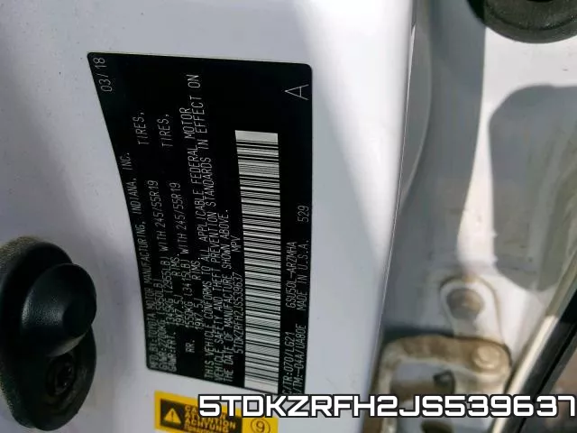 5TDKZRFH2JS539637 фото 2