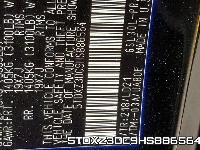 5TDXZ3DC9HS886564 фото 2