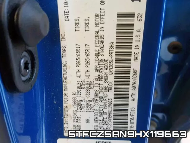 5TFCZ5AN9HX119663 фото 2