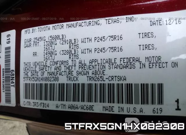 5TFRX5GN1HX082308 фото 10