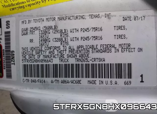 5TFRX5GN8HX096643 фото 10