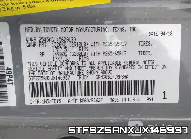 5TFSZ5ANXJX146937 фото 10