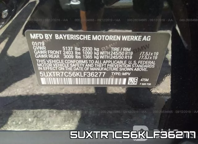 5UXTR7C56KLF36277 фото 9