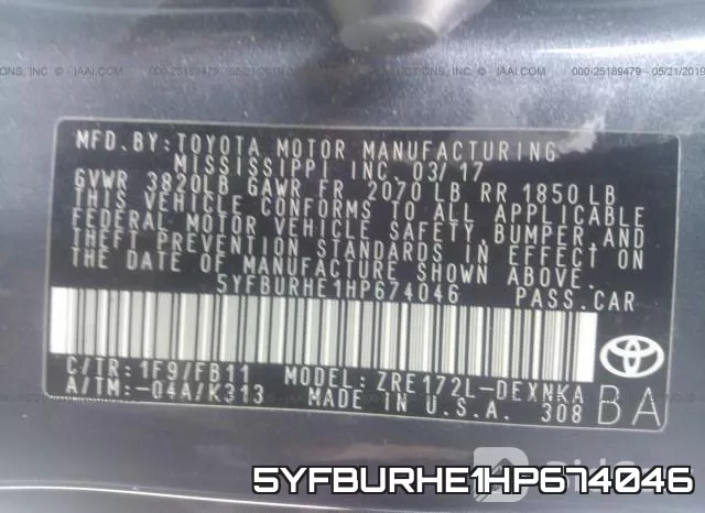 5YFBURHE1HP674046 фото 10