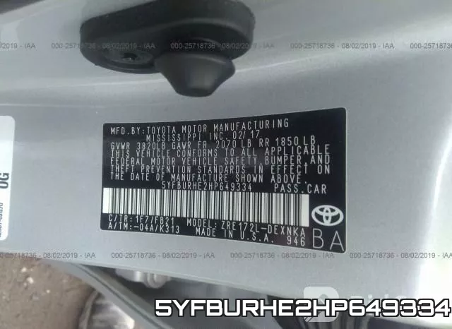 5YFBURHE2HP649334 фото 10