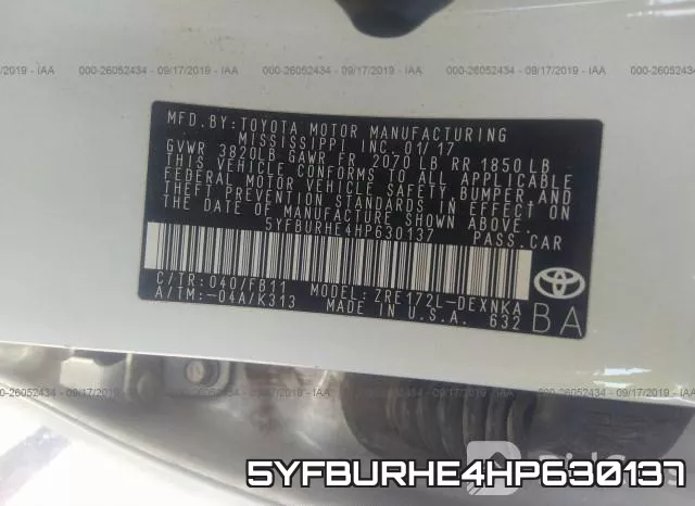 5YFBURHE4HP630137 фото 9