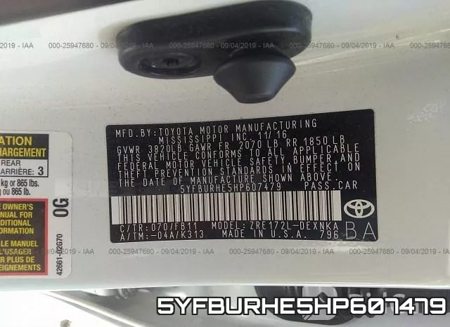 5YFBURHE5HP607479 фото 10