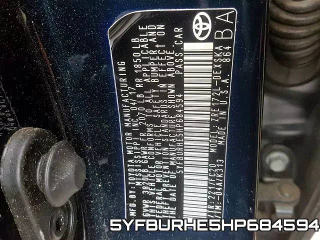 5YFBURHE5HP684594 фото 2