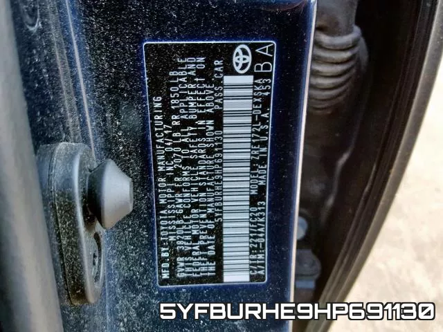 5YFBURHE9HP691130 фото 2