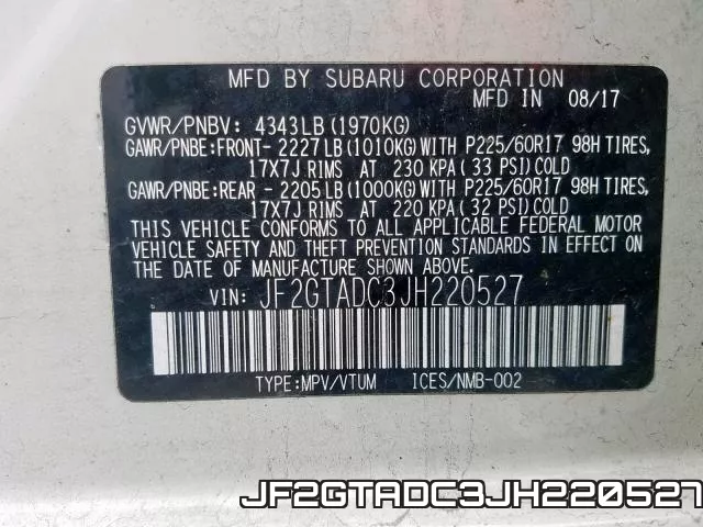 JF2GTADC3JH220527 фото 2