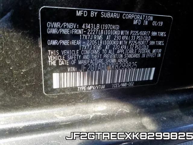 JF2GTAECXK8299825 фото 2