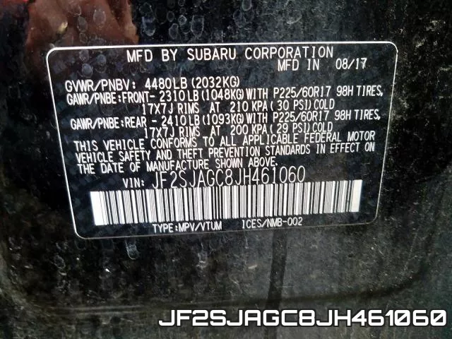 JF2SJAGC8JH461060 фото 2