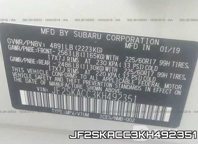 JF2SKACC3KH492351 фото 10