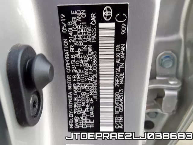 JTDEPRAE2LJ038683 фото 2