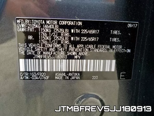 JTMBFREV5JJ180913 фото 2