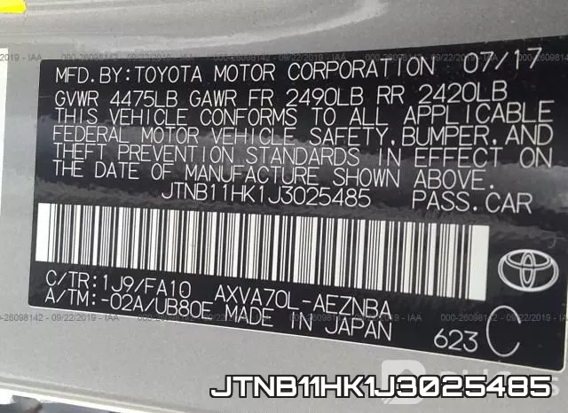 JTNB11HK1J3025485 фото 10