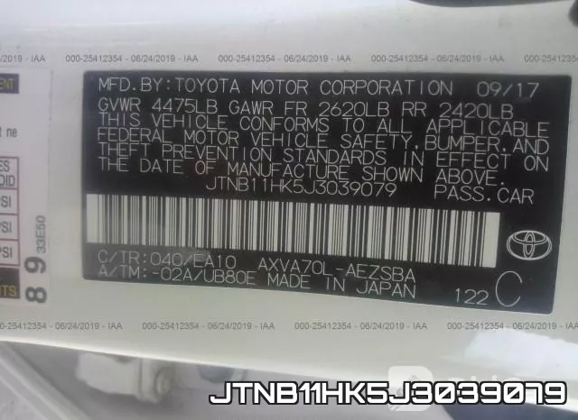 JTNB11HK5J3039079 фото 10