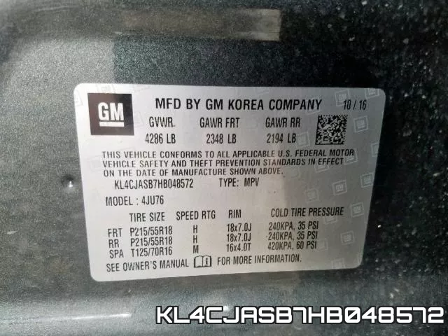 KL4CJASB7HB048572 фото 2