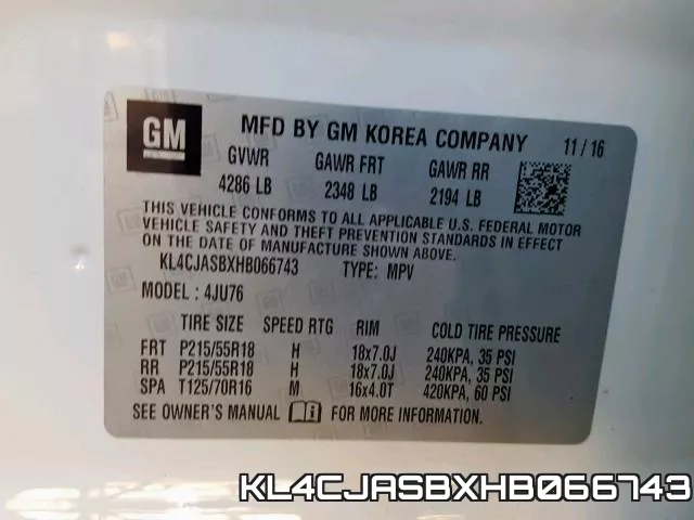 KL4CJASBXHB066743 фото 2
