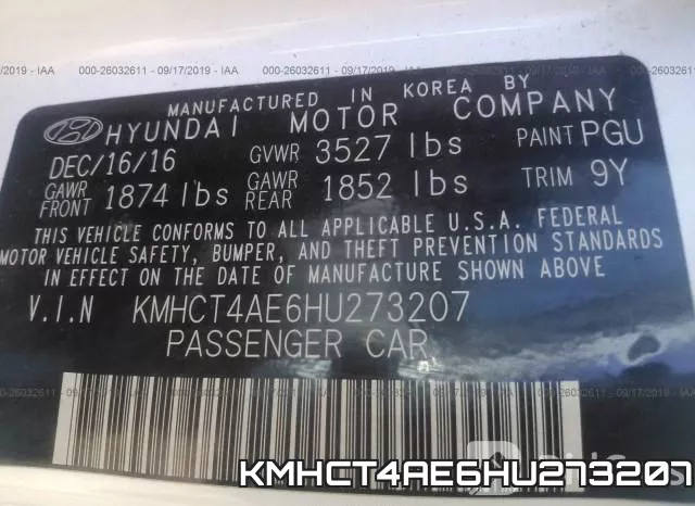 KMHCT4AE6HU273207 фото 10