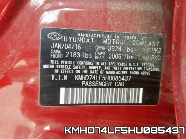 KMHD74LF5HU085437 фото 2