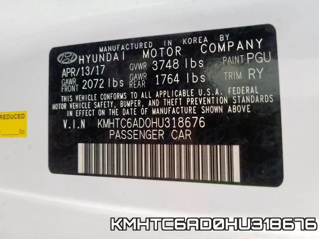 KMHTC6AD0HU318676 фото 2