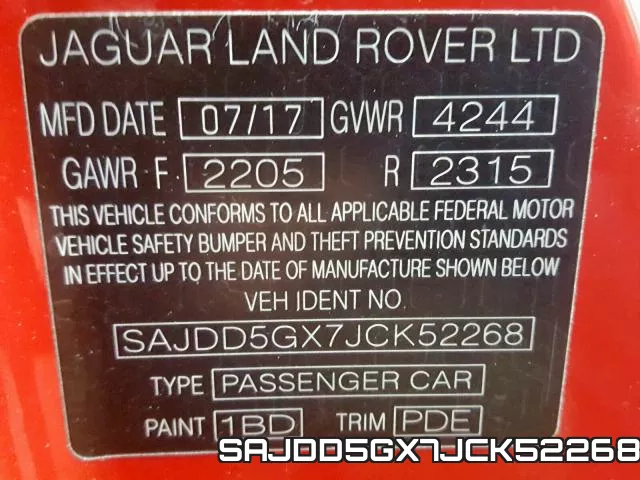 SAJDD5GX7JCK52268 фото 2