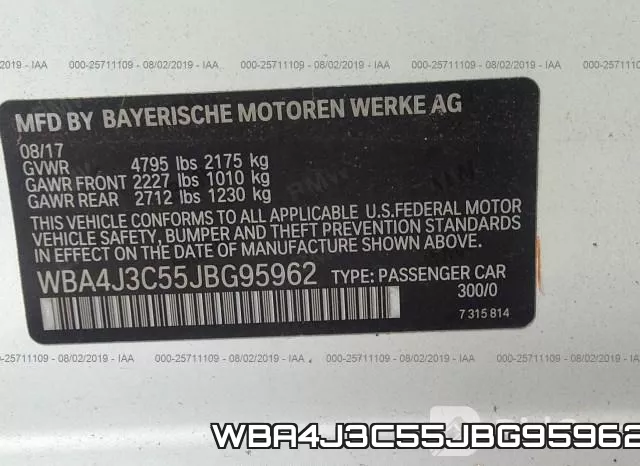 WBA4J3C55JBG95962 фото 10