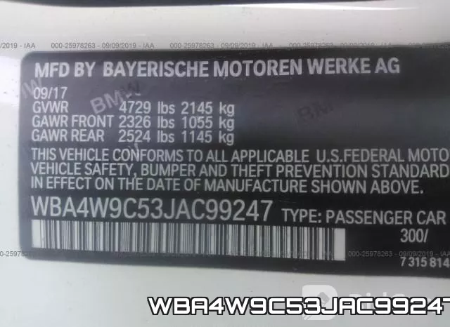 WBA4W9C53JAC99247 фото 10