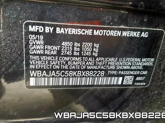 WBAJA5C58KBX88228 фото 2