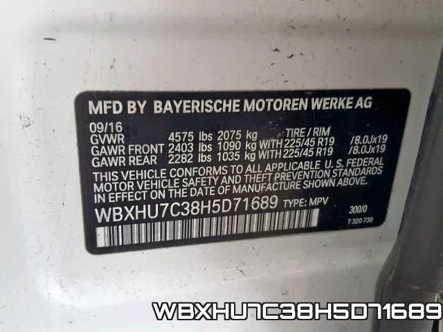 WBXHU7C38H5D71689 фото 2