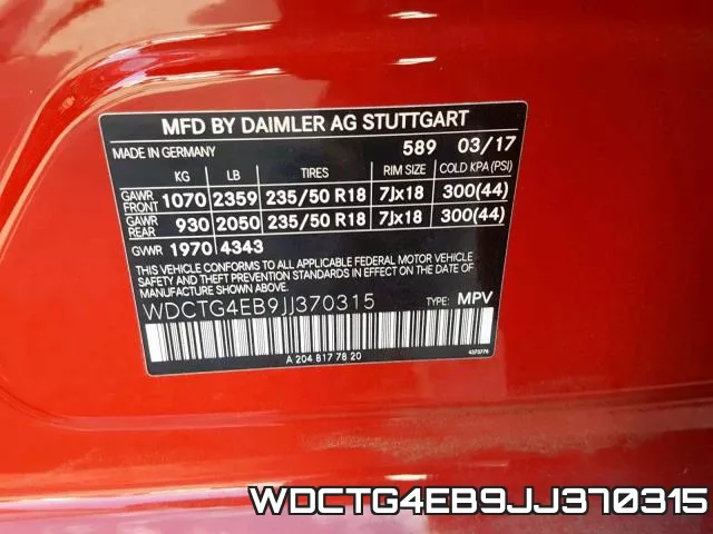 WDCTG4EB9JJ370315 фото 2