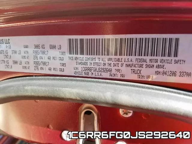 1C6RR6FG0JS292640 фото 2