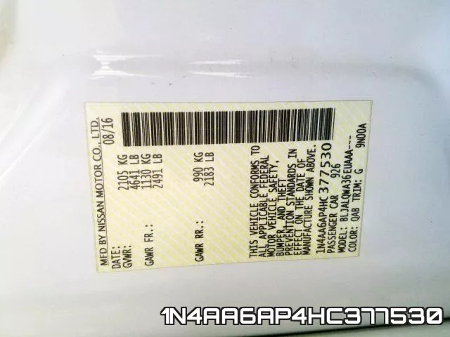 1N4AA6AP4HC377530 фото 2