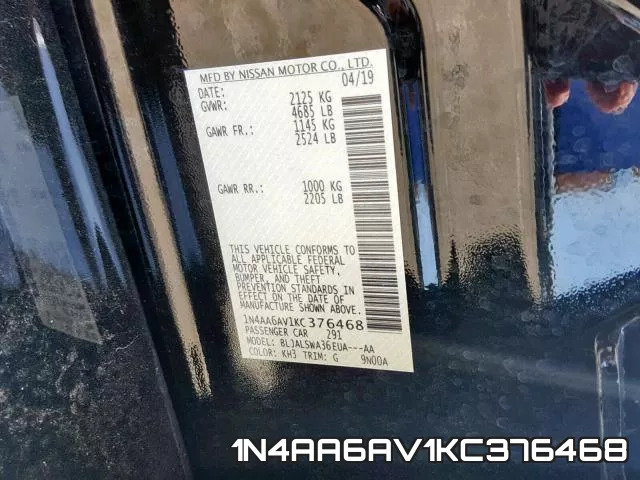 1N4AA6AV1KC376468 фото 2