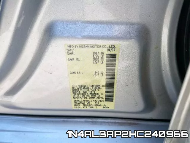 1N4AL3AP2HC240966 фото 2