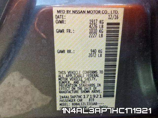 1N4AL3AP7HC171921 фото 2