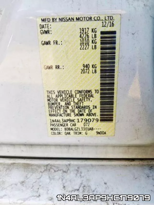 1N4AL3AP9HC179079 фото 2