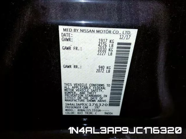 1N4AL3AP9JC176320 фото 2