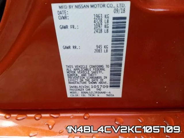 1N4BL4CV2KC105709 фото 2