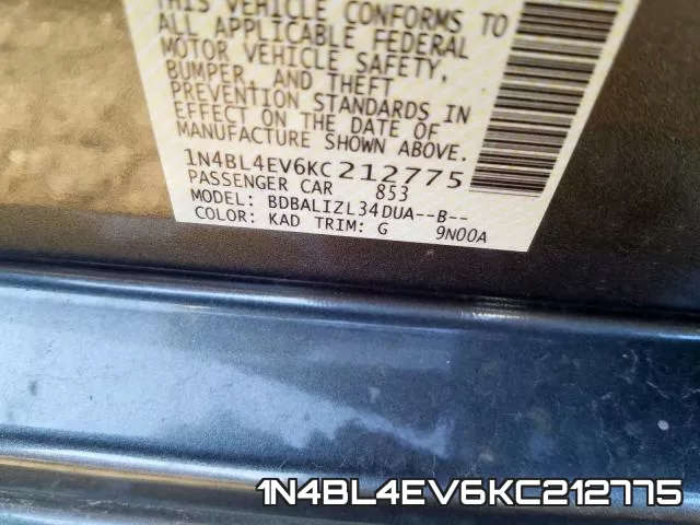 1N4BL4EV6KC212775 фото 2