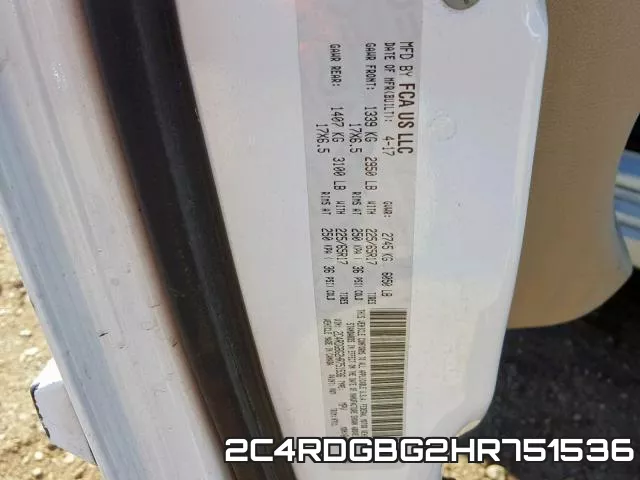 2C4RDGBG2HR751536 фото 2