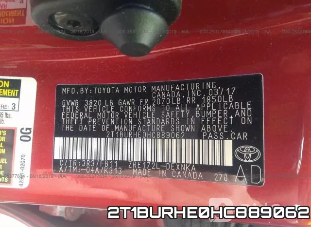 2T1BURHE0HC889062 фото 9